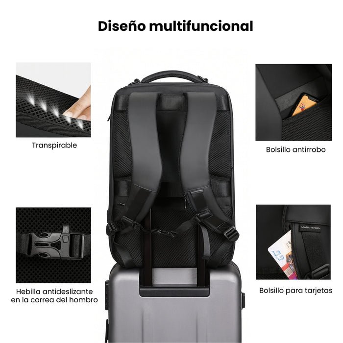 Mochila Ejecutiva Viaje Notebook Usb Impermeable Antirrobo Utazo