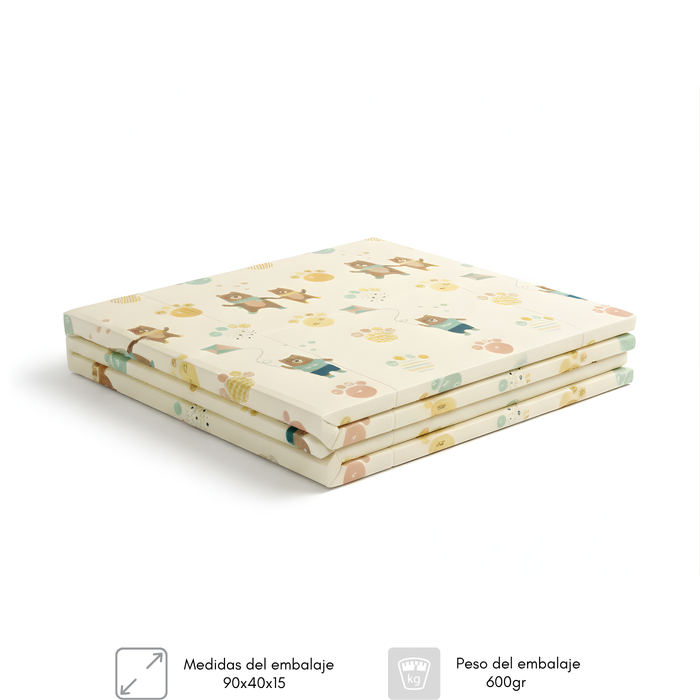 Alfombra Antigolpes Plegable Para Bebés 200x180 Reversible