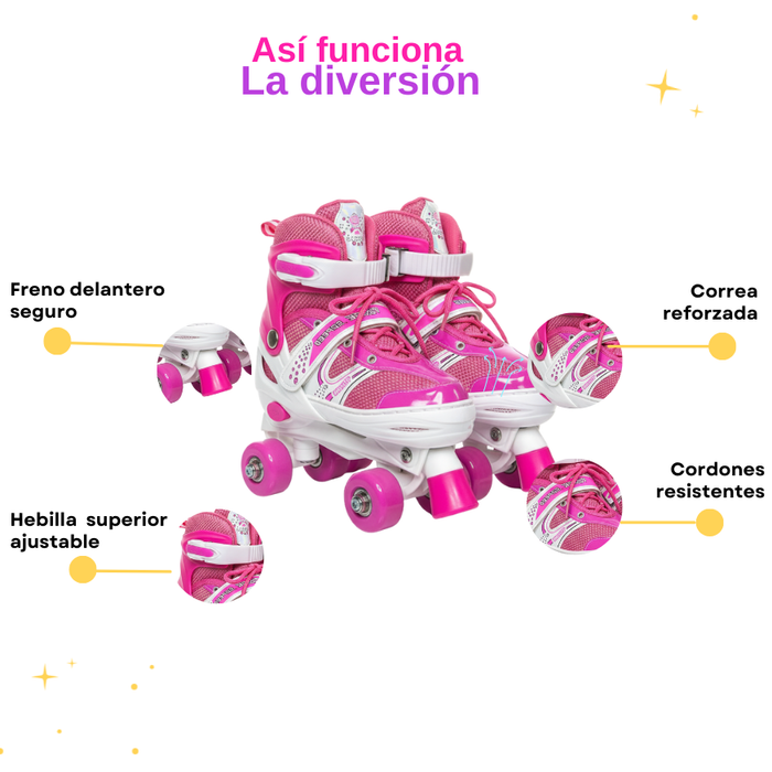 Patines Roller 4 Ruedas Ajustables Artísticos Para Niños