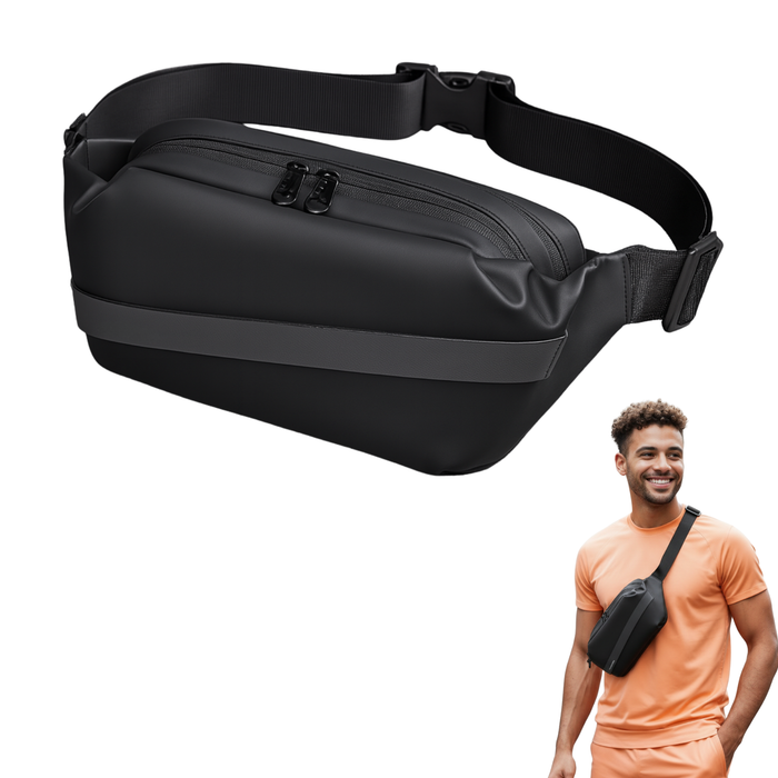 Banano Impermeable Trip On Bolso Cruzado Hombre Negro riñonera Utazo