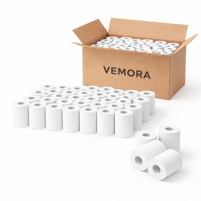 Pack 150 Rollo Papel Térmico 50x55mm Balanza con Ticket 16,5mts Blanco