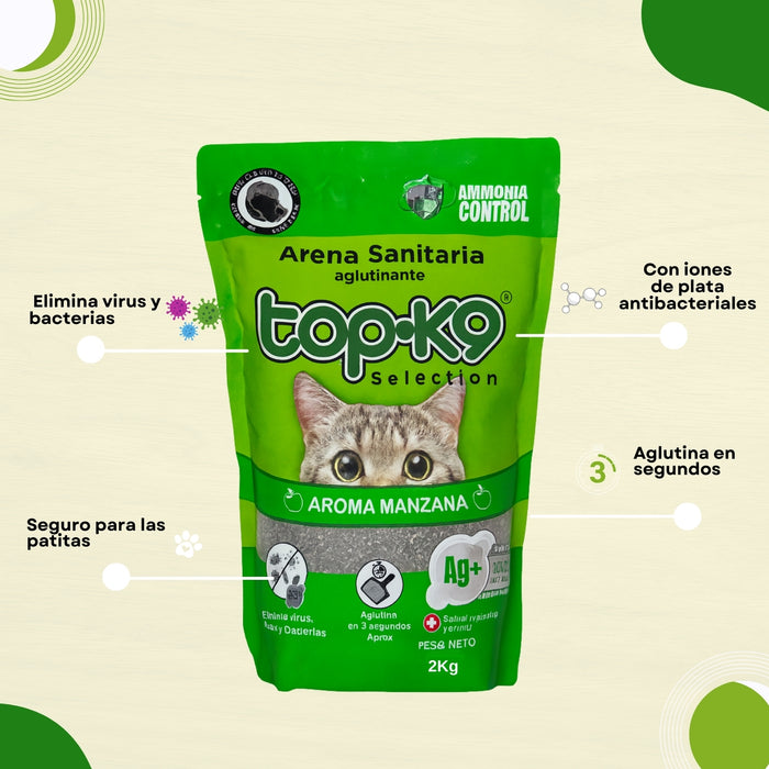 Arena Aglutinante Topk9 2kg Manzana Iones De Plata/carbón