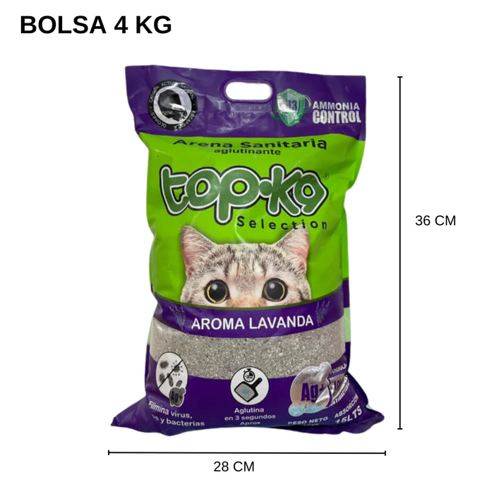 Arena Aglutinante Topk9 4kg Lavanda Iones De Plata/carbón