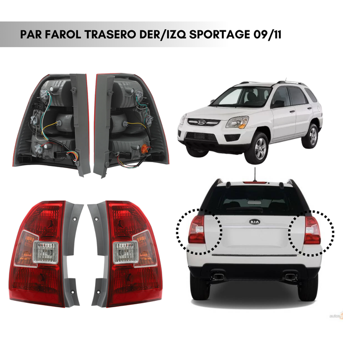 Par Faroles Traseros Izq + Der Para Kia Sportage 2009-2011