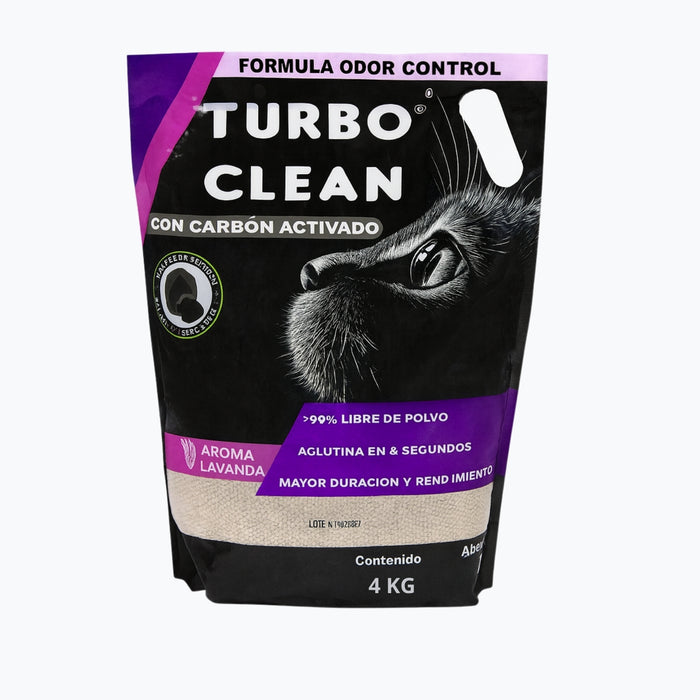 Arena Sanitaria Aglutinante Turbo Clean 4 Kg Lavanda