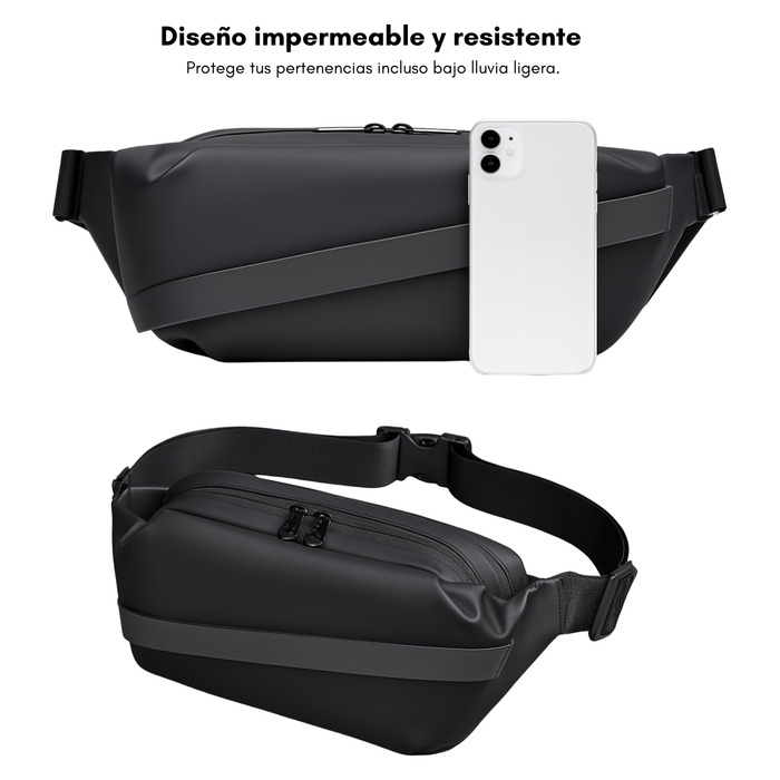 Banano Impermeable Trip On Bolso Cruzado Hombre Negro riñonera Utazo