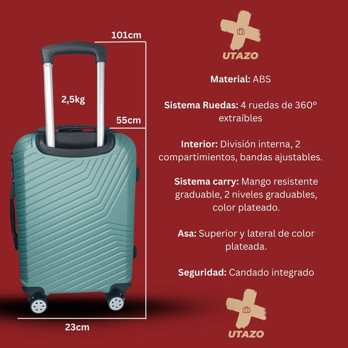 Maleta Cabina Utazo Carry On 10kg + Set Bolsa Organizadora