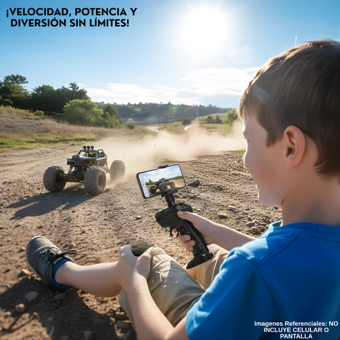 Auto Control Remoto 4x4 Rock Crawler Con Cámara Y Luces Led