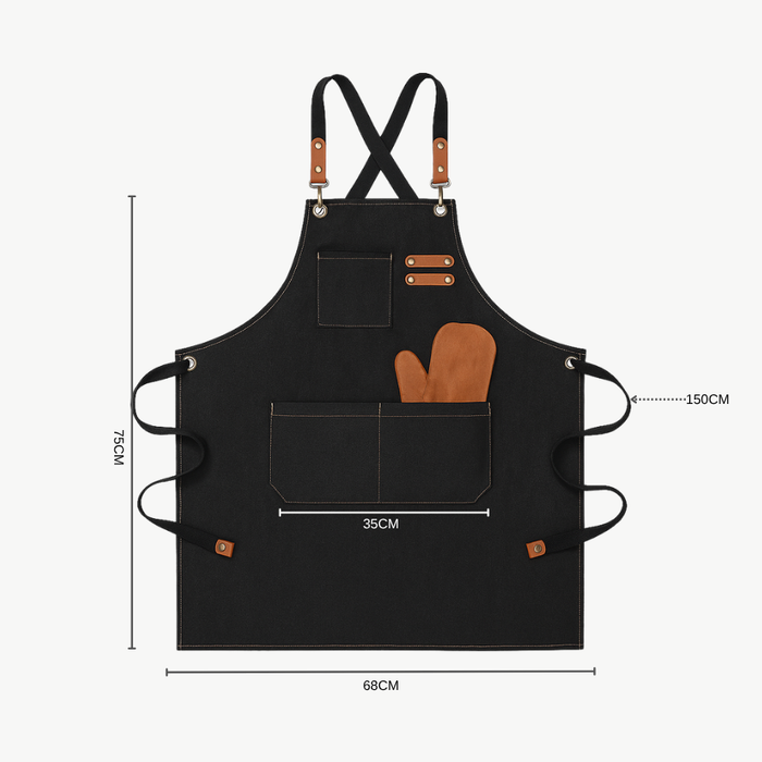 Pechera Delantal Cocina Barbacoa Parrilla Premium Peluquero Negro Batman Negro