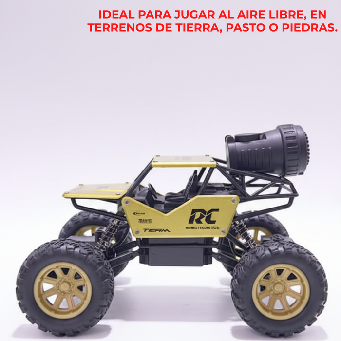 Auto Control Remoto Rock Crawler 2.4 1/18 Rc Humo 4x4 Dorado Oscuro