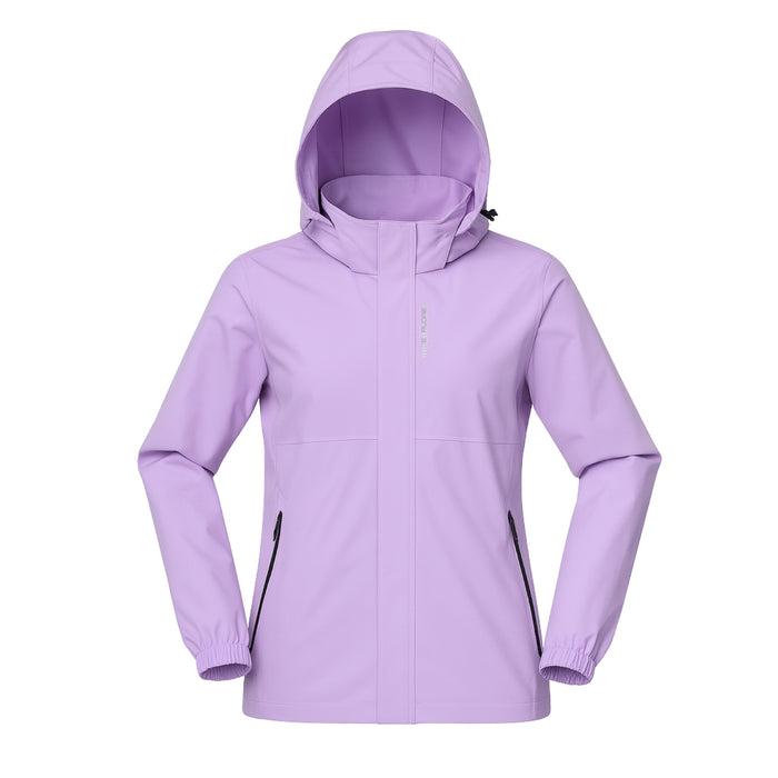 Chaqueta Corta Viento Termica Impermeable Transpirable Mujer Con Gorro Cierre Metalico