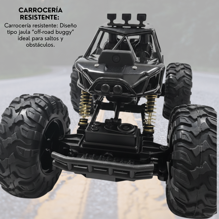 Auto Control Remoto 4x4 Rock Crawler Con Cámara Y Luces Led