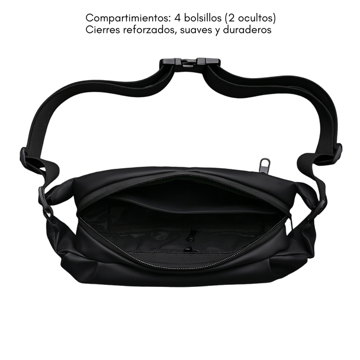 Banano Impermeable Trip On Bolso Cruzado Hombre Negro riñonera Utazo