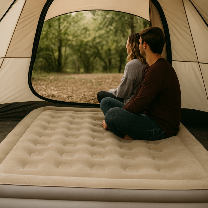 Colchon Inflable 2 Plazas Inflador Incorporado Camping Usb