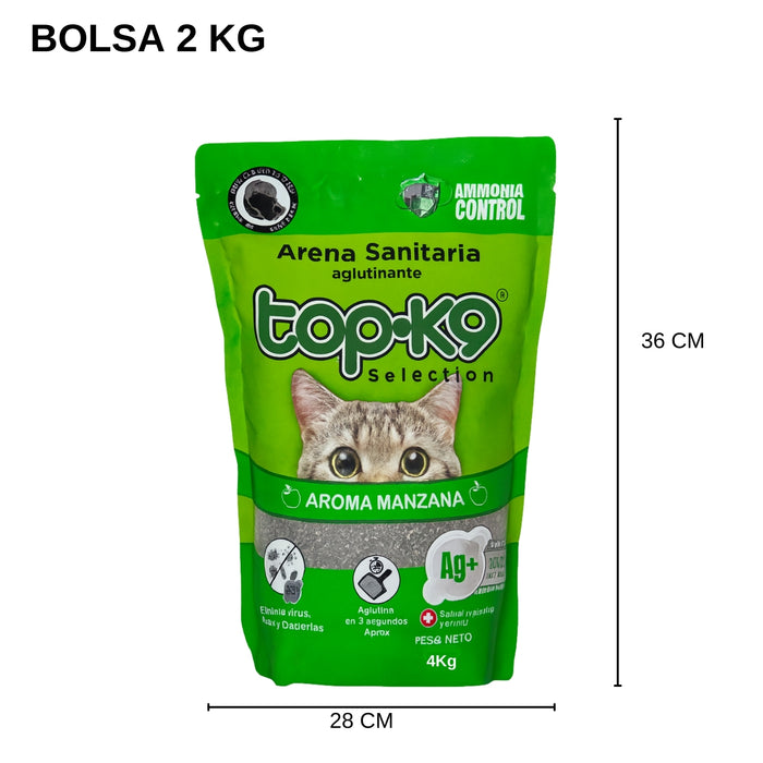 Arena Aglutinante Topk9 4kg Manzana Iones De Plata/carbón