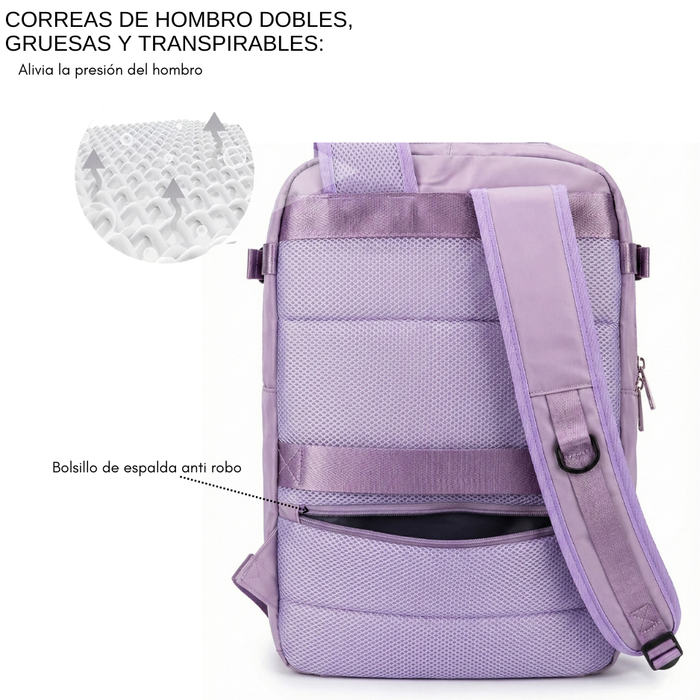 Mochila Cabina Bolso Mujer Viaje Avion 20lt Puerto Usb Utazo