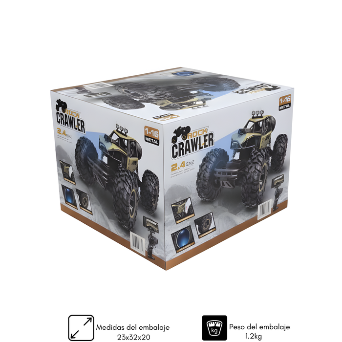 Auto Control Remoto 4x4 Rock Crawler Con Cámara Y Luces Led