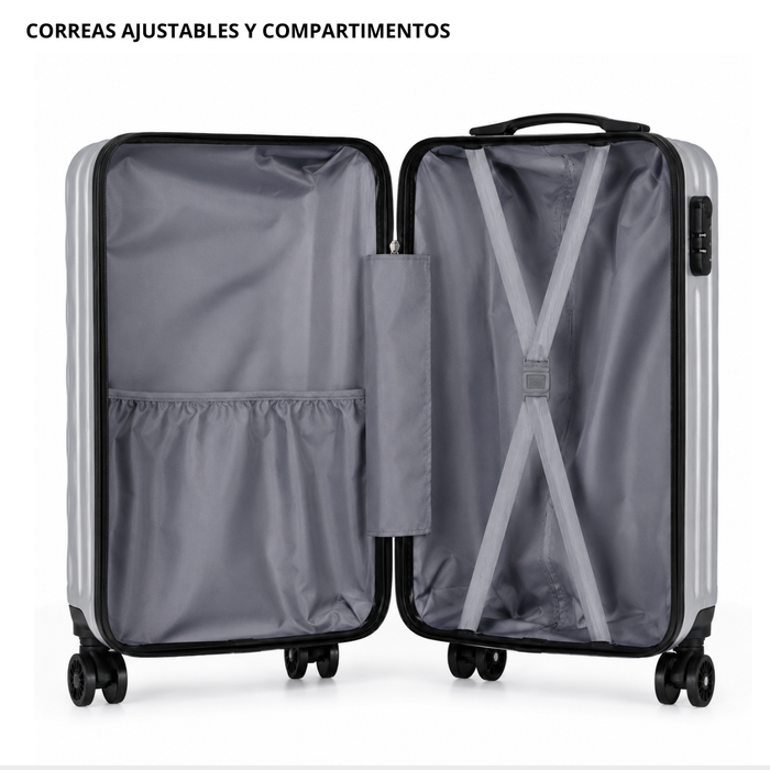 Maleta Cabina De 10 Kg Equipaje Chica Ruedas Viajes Avión - Gris