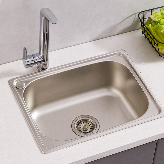 Lavaplatos Sobreponer Simple 37x31 Lavacopa Acero Inoxidable