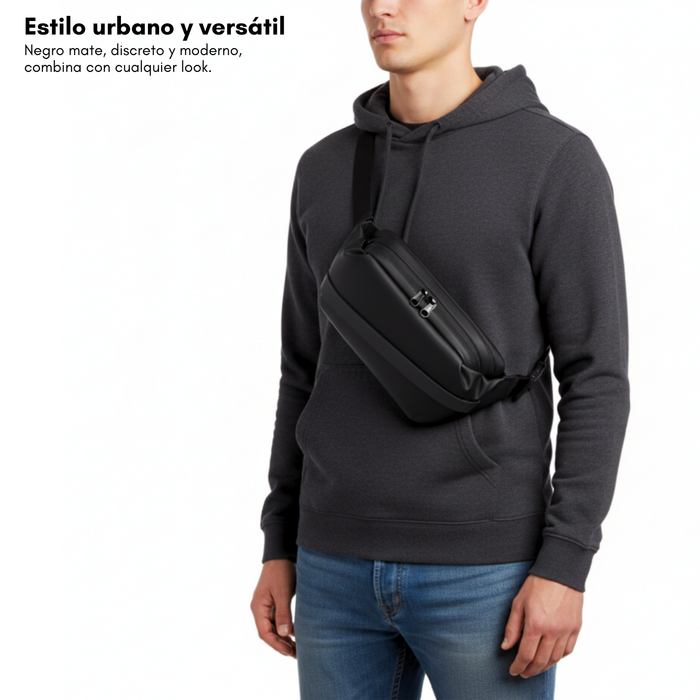 Banano Impermeable Trip On Bolso Cruzado Hombre Negro riñonera Utazo