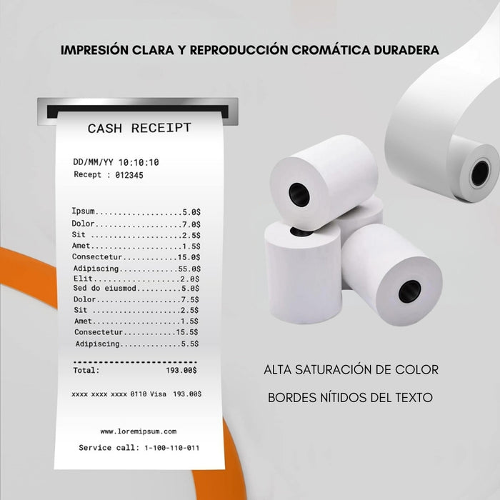 Caja 50 Rollos Papel Térmico 80mm X 80mts Largo Telotenemos Papel Para Impresora Térmica Papel Rollo Termico Boleta Factura Color Blanco