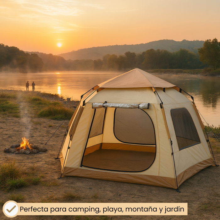 Carpa Automática Hexagonal Para 3-4 Personas 240x210x140