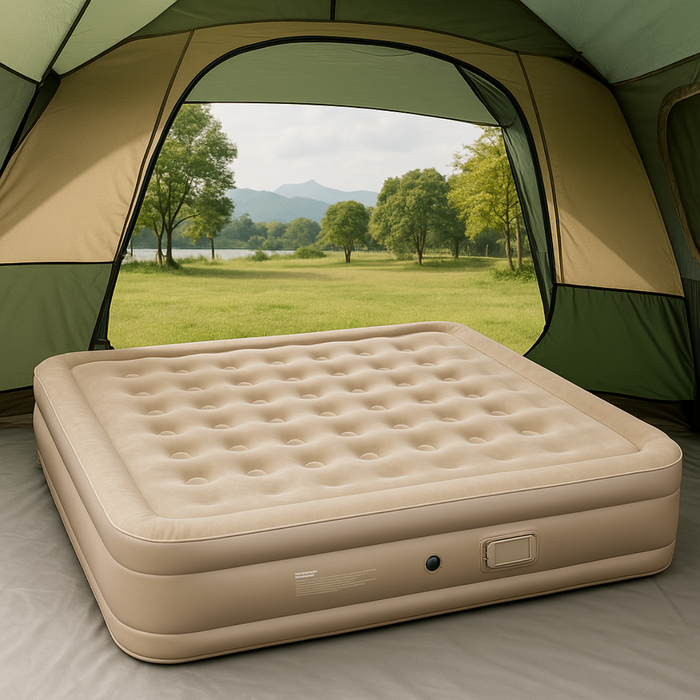 Colchon Inflable 2 Plazas Inflador Incorporado Camping Usb