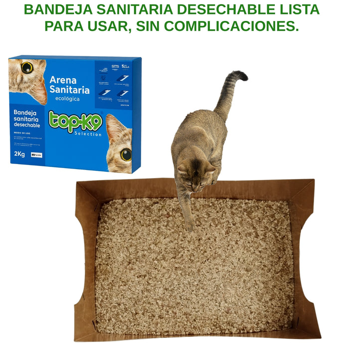 Arena Top-k9 Ecológica 100% Vegetal Bandeja Desechable 2kg