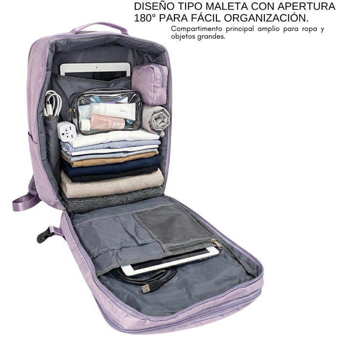 Mochila Cabina Bolso Mujer Viaje Avion 20lt Puerto Usb Utazo