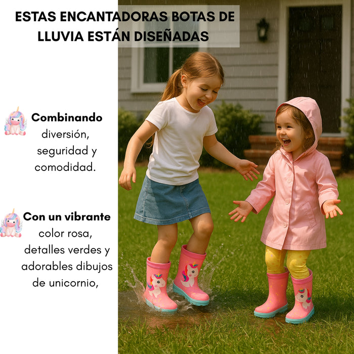Botas Impermeables Para Niñas De Plástico Antideslizante