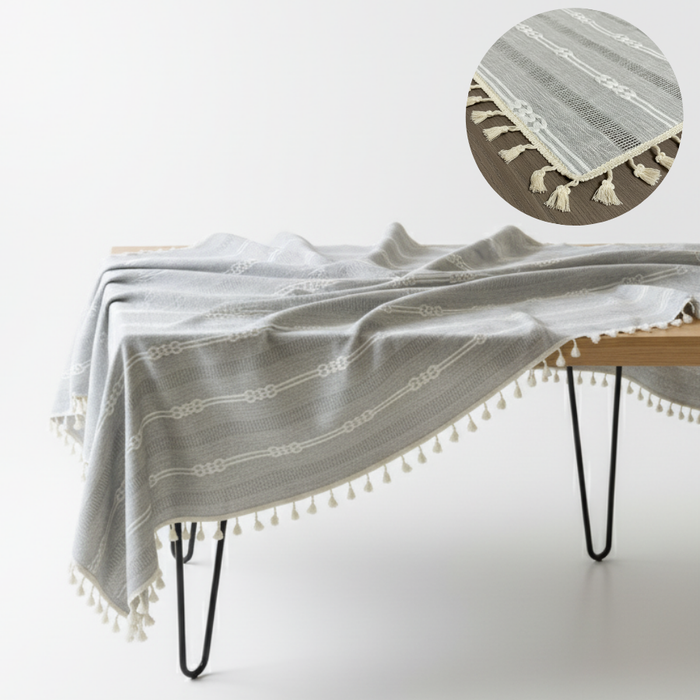 Mantel Rectangular Mantel De La Mesa Borla Algodón 140x220cm