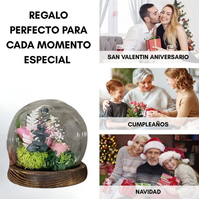 Rosas Eternas Flores Artificiales Decoracion Hogar Luz Led Naranja