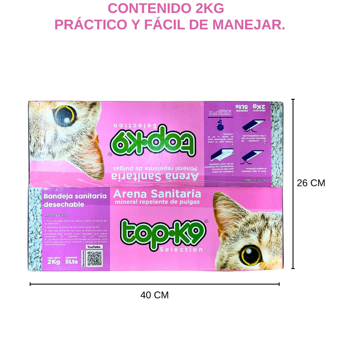 Arena Top-k9 Repelente De Pulgas Bandeja Desechable 2kg