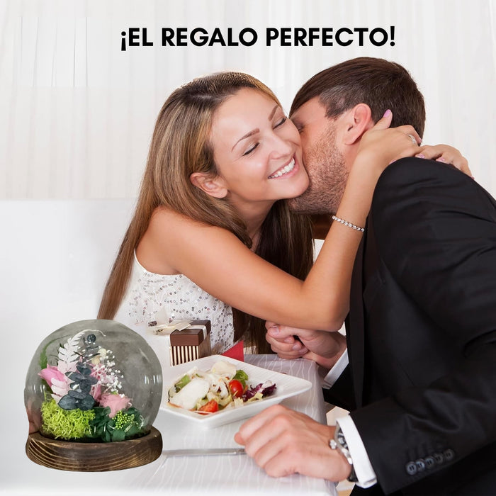 Rosas Eternas Flores Artificiales Decoracion Hogar Luz Led Naranja