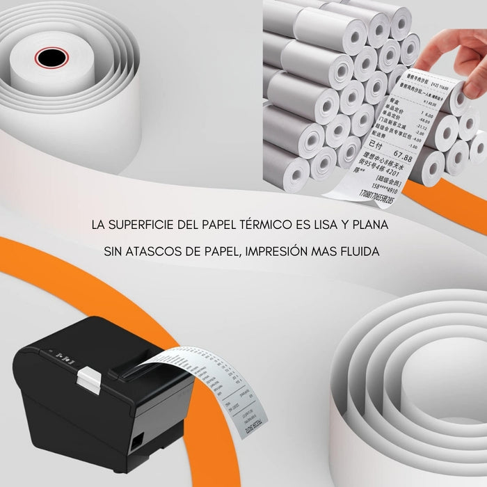 Caja 60 Rollos Papel Térmico 80mm X 80mm Largo Telotenemos Papel Para Impresora Térmica Papel Rollo Termico Boleta Factura Color Blanco