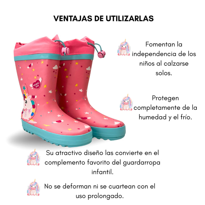 Botas Impermeables Para Niñas De Plástico Antideslizante
