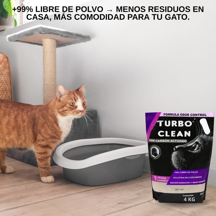 Arena Sanitaria Aglutinante Turbo Clean 4 Kg Lavanda