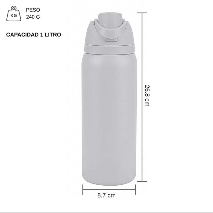 Botella De Agua 1000ml Termo Acero Inoxidable Térmico Verde