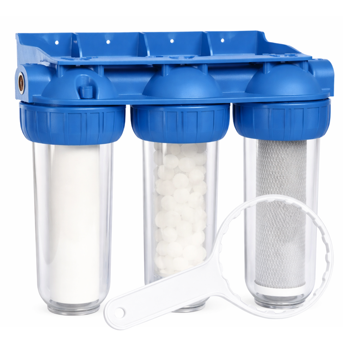 Pack Triple Filtro Sedimento Antisarro Purificador Agua Klac Azul