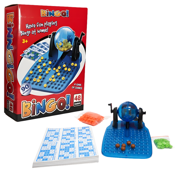 Bingo Completo Incluye Tómbola Fichas Pelotas 48 Cartones