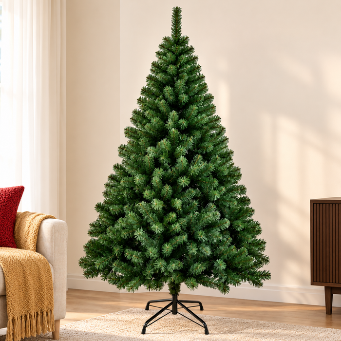 Árbol De Navidad Artificial Verde 210cm Plegable Pvc