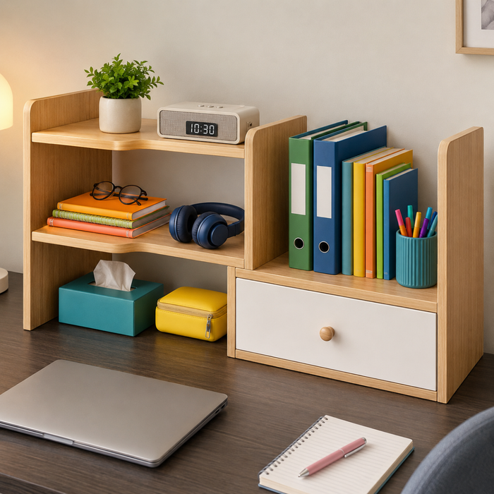 Organizador De Escritorio Oficina Puerta Con Repisa 64x35x17