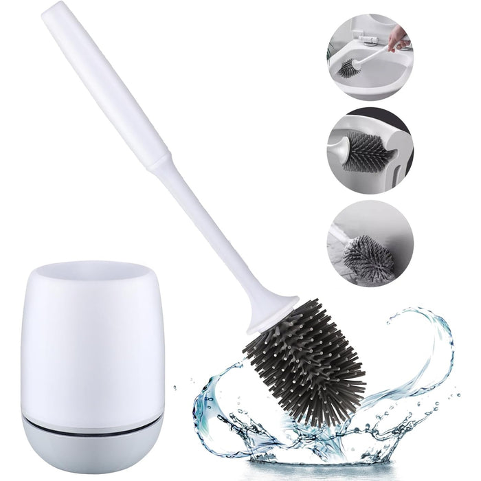Escobilla De Limpieza De Baño De Silicona Con Soporte