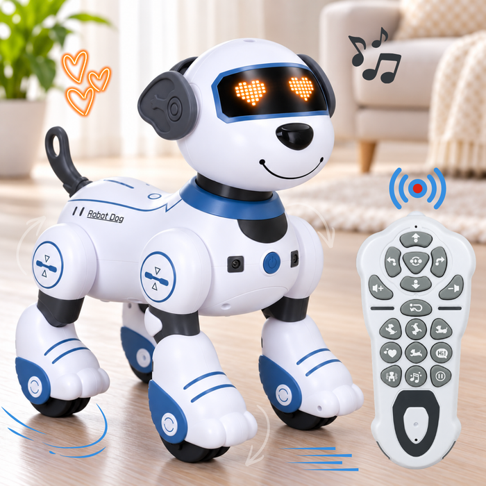 Perro Robot Interactivo a Control Remoto Batería Recargable Niños 3+ Juguete Infantil Mascota Perro Robot inteligente Con Seguimiento Función Táctil Programable Canta Y Baila