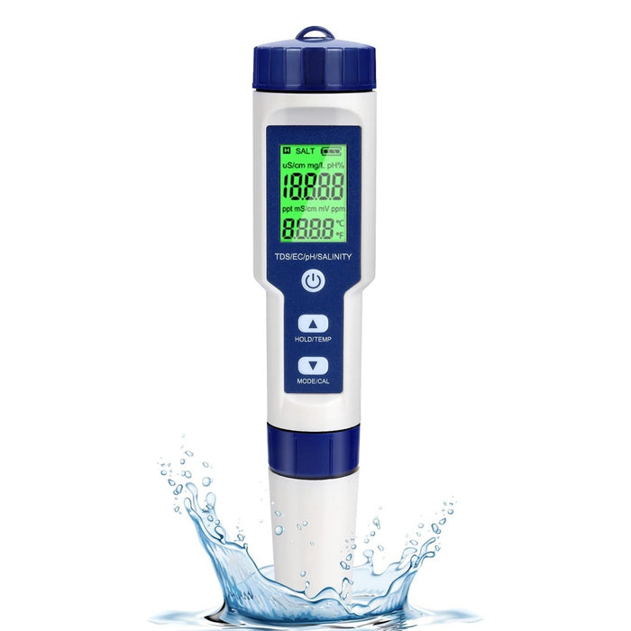 Medidor Digital Agua 5 En 1 Ph /ec/tds/salinidad/temperatura
