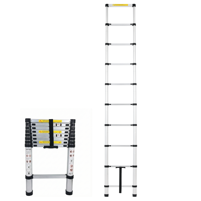 Escalera Telescópica Multiuso De Aluminio Plegable 3,8m