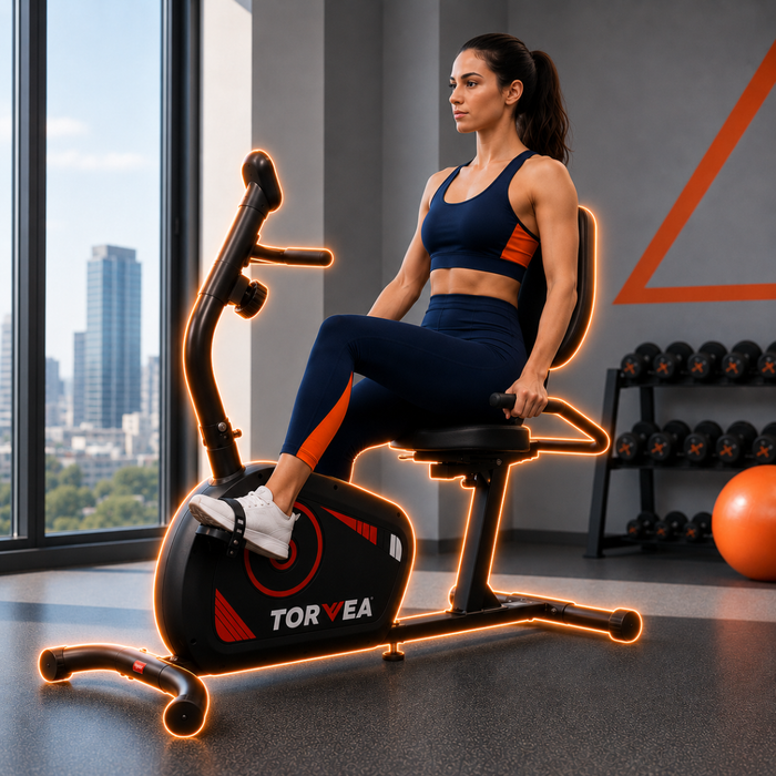 Bicicleta Estática Reclinada Con Respaldo Ejercicio Cardio Ergométrica