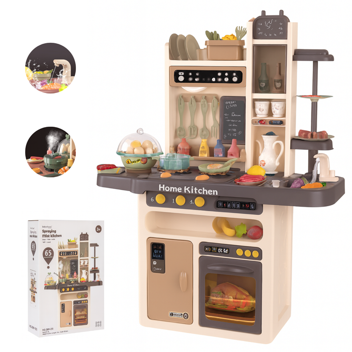 Cocina De Juguete Kitchen 65pcs Juego De Niñas Niños Beige