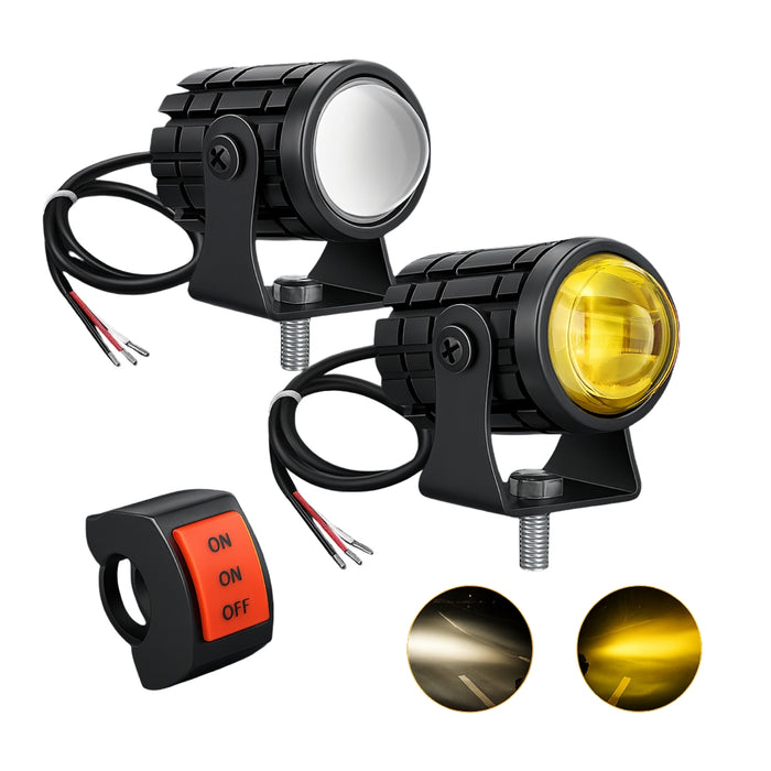 Par Luces Led Auxiliares Faros De Lupa Para Auto Moto 60w