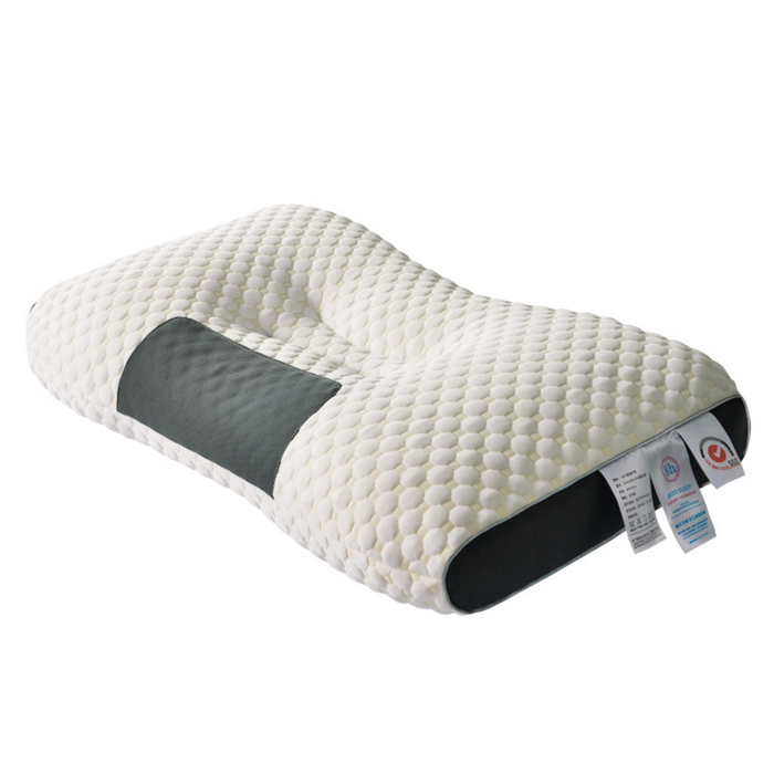 Almohada Ortopédica Cervical Ergonómica Hipoalergénica 60x40 Blanco Con Gris